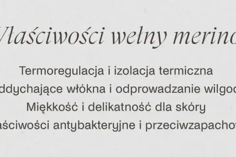 Właściwości wełny merino: termoregulacja, oddychalność, miękkość, antybakteryjność. Dowiedz się, co to jest wełna merino i dlaczego jest tak ceniona.