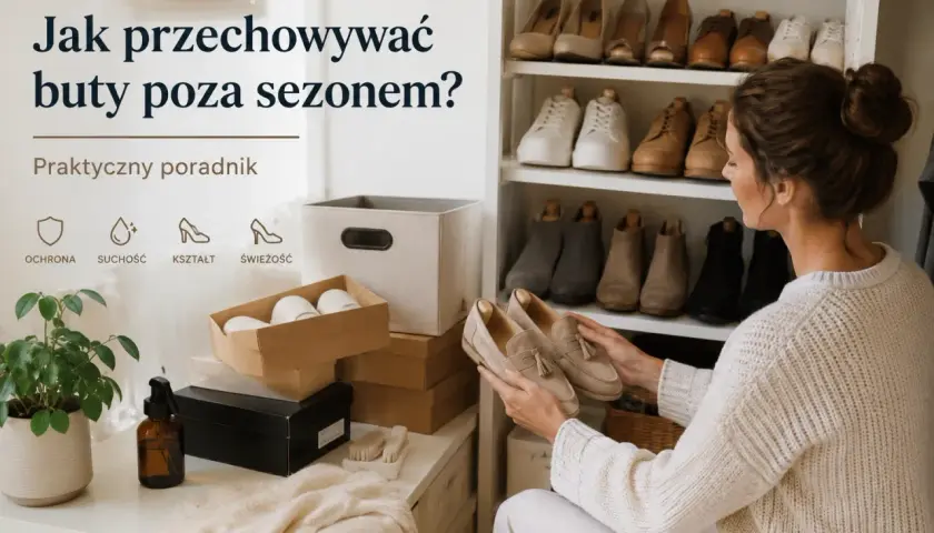 Jak przechowywać buty poza sezonem? Praktyczny poradnik: ochrona, suchość, kształt i świeżość. Kobieta wybiera obuwie do schowania.